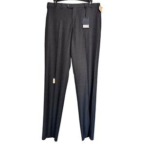 Vigano Wool Tweed Dress Pants  Size 38 NWT Gray  $395 Raw Hem